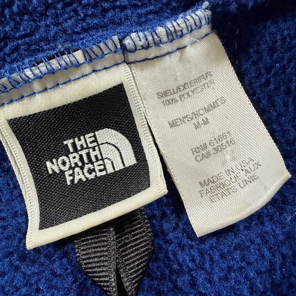 Vtg The North Face TNF Fleece‎ Mens Vest Medium Blue Full Zip 90's Hiking - Picture 3 of 7